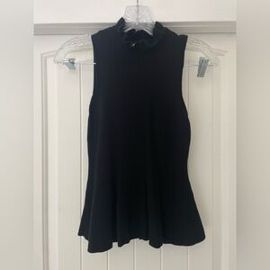 Express Black Peplum Sleeveless Mockneck Sweater